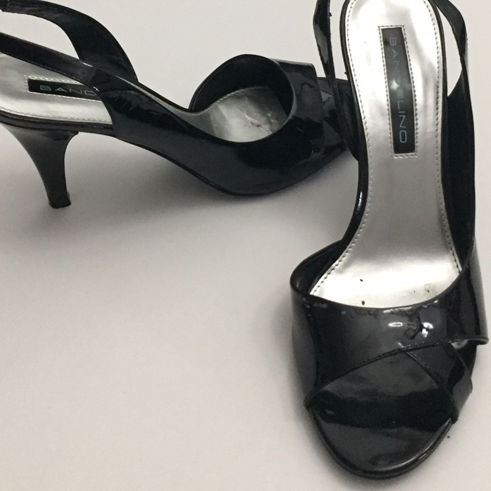 black patent heel